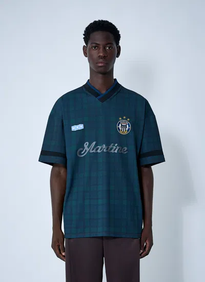 Martine Rose Men Logo Motif Football Shirt In Blue