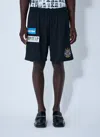 Martine Rose Tech Jersey Football Shorts Patches In Black