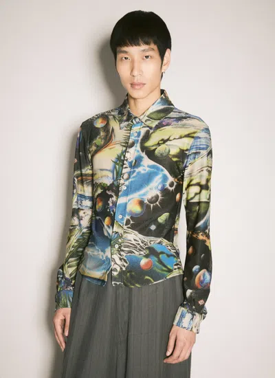 Martine Rose Printed Stretch Shirt In Multicolor