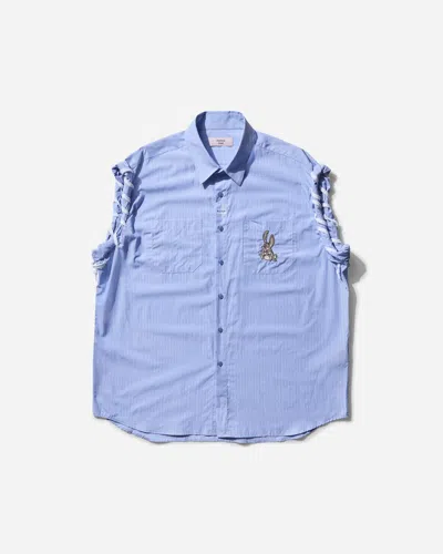 Martine Rose Men S Laced Sleeve Overshirt In Blue