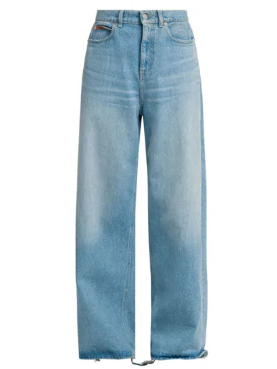 Martine Rose Men's Wide-leg Five-pocket Jeans In Bleached Wash