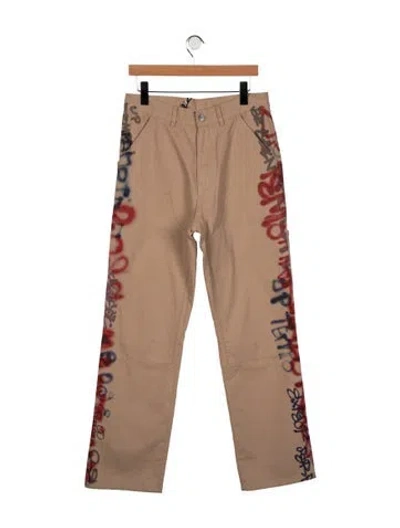 Pre-owned Martine Rose Mid-rise Straight Leg Jeans In Neutrals