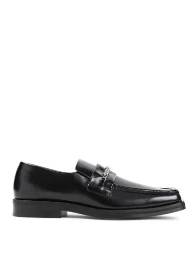 Martine Rose Square Toe Loafers In Black