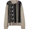 Martine Rose Multi Stripe Wool Zip Cardigan In Gray