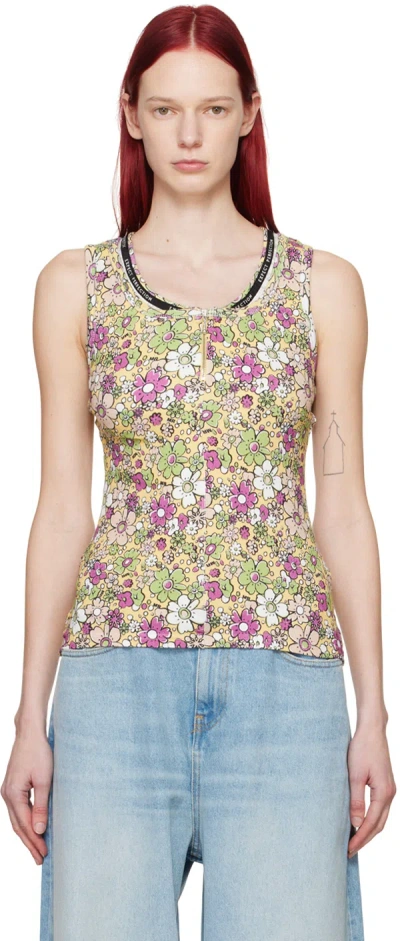 MARTINE ROSE MULTICOLOR FLORAL TANK TOP