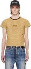 Martine Rose Multicolor Shrunken T-shirt In Multicolour Stripe