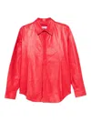 Martine Rose Nappa Leather Shirt In Red