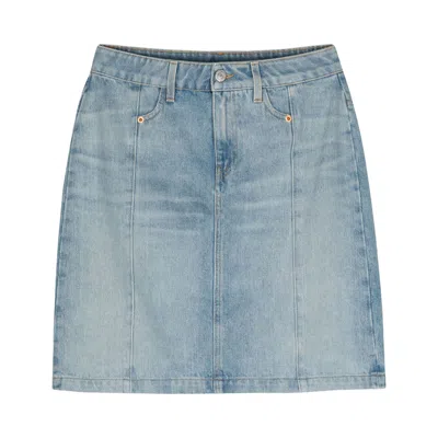 Pre-owned Martine Rose Narrow Front Mini 'bleached Wash' | White | Women's Size S
