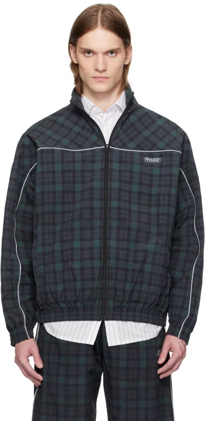 MARTINE ROSE NAVY & GREEN OVERSIZED TRACK JACKET