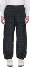 Martine Rose Track Pants With Check Pattern And Cuffed Hem In Blk