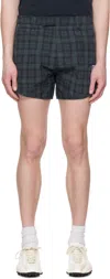 Martine Rose Tartan Tailored Gym Shorts In Black Tartan