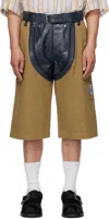 Martine Rose Zip Chap Utility Shorts Beige In Blu