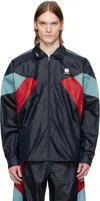 Martine Rose Block Design High Collar Unisex Jacket In Blu