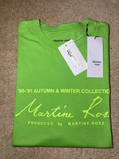 Pre-owned Martine Rose New Ss23  Logo 90-91 Autumn Winter 2023 Lime 90's In Lime Green