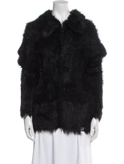 Pre-owned Martine Rose Nylon Faux Fur Jacket In Black