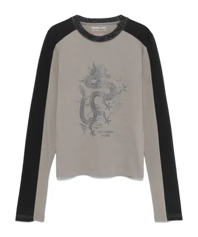 MARTINE ROSE OPEN-NECKED BLACK SHIRT