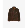 Martine Rose Logo-print Oversized Denim Jacket Orange Xs In Orange