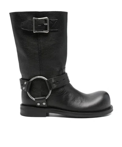 Martine Rose O-ring Biker Boots In Black