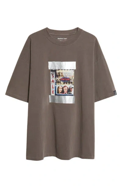 Martine Rose Oversize Cotton Graphic T-shirt In Brown