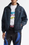 Martine Rose Tartan-pattern Nylon Bomber Jacket In Black Tartan