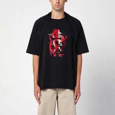 Martine Rose Oversized Black T-shirt Celebration With Print