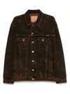 Martine Rose Logo-print Oversized Denim Jacket Orange Xs In Orange
