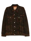 Martine Rose Logo-print Oversized Denim Jacket Orange Xs In Orange