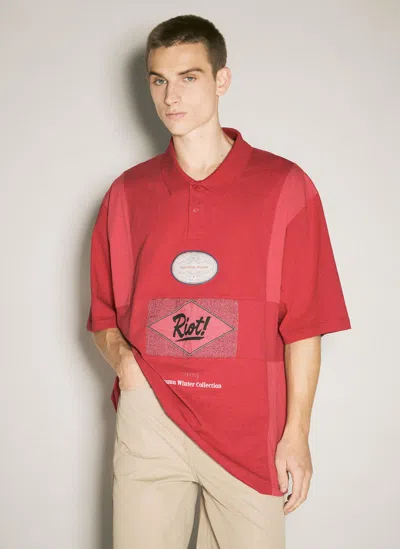 Martine Rose Oversized Panel Polo Shirt In Red