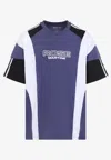 Martine Rose Purple Indigo Blue Cotton Oversized Panelled T-shirt In Purple