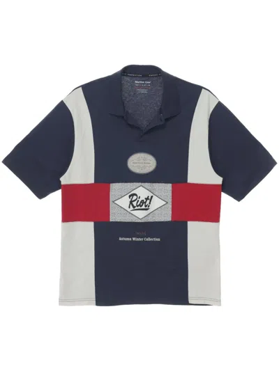 Martine Rose Oversized Polo T-shirt In Blue Navy Flyer
