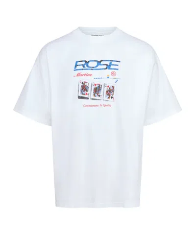 Martine Rose Oversized S/s T-shirt In White In Blue