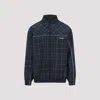 Martine Rose Lightweight Polyamide Jacket With Modern Plaid Pattern In Black/green