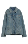 Martine Rose Padded Denim Jacket In Blue