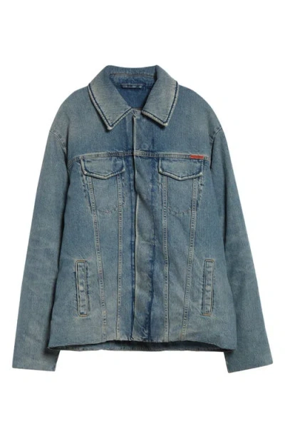 Martine Rose Padded Denim Jacket In Blue