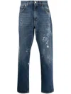 Martine Rose Painter-wash Straight Jeans In Blue
