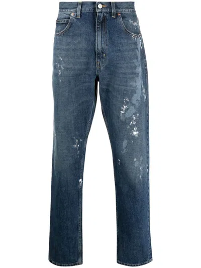 Martine Rose Painter-wash Straight Jeans In Blue