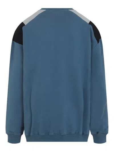 Martine Rose Panelled Cotton Sweatshirt In Blue