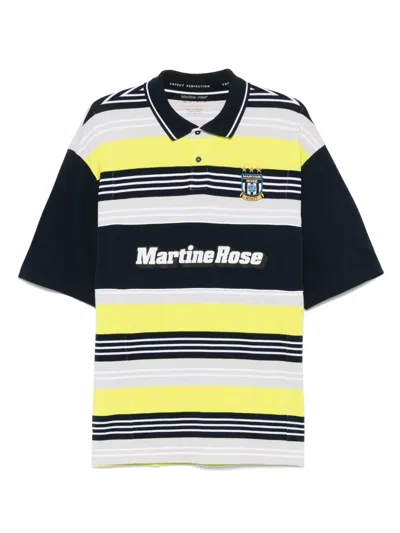 Martine Rose Panelled Polo Shirt In Blue
