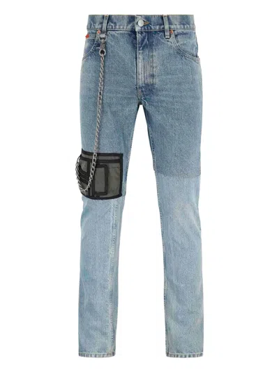 Martine Rose Patchwork Chain Jeans In Blue