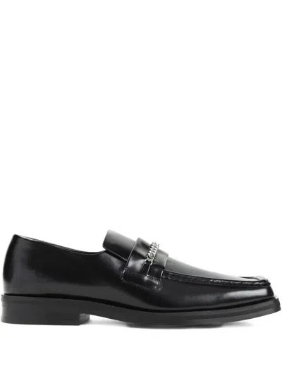Martine Rose Square-toe Leather Loafers In Black