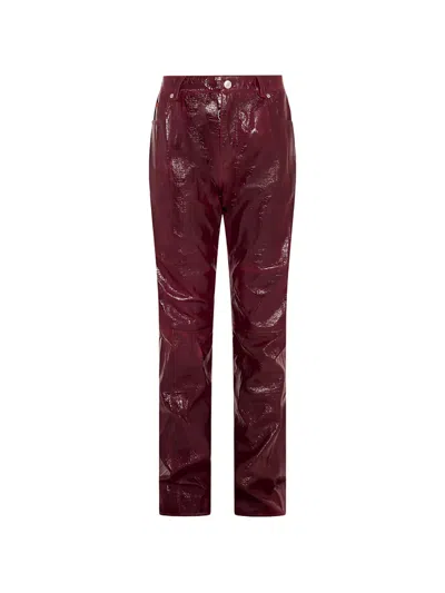 Martine Rose Patent-effect Faux-leather Trousers In Red
