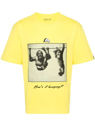 Martine Rose Photograph-print Cotton T-shirt In Yellow