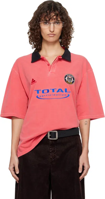 Martine Rose Pink Oversized S/s 'total' Sports Polo