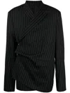 Martine Rose Oversize Wool Blend Wrap Jacket In Black