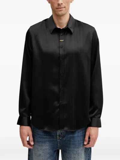 Martine Rose Pinstripe-pattern Long-sleeve Shirt In Black