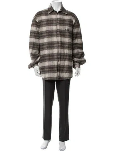 Pre-owned Martine Rose Plaid Print Jacket In Brown