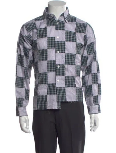 Pre-owned Martine Rose Plaid Print Long Sleeve Shirt W/ Tags In White