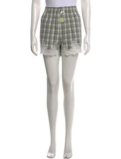 Pre-owned Martine Rose Plaid Print Mini Shorts In Neutrals