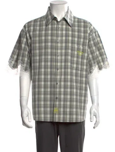 Pre-owned Martine Rose Plaid Print Short Sleeve Shirt In Multicolor