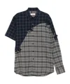 Martine Rose Patchwork Tie-detail Shirt In Black